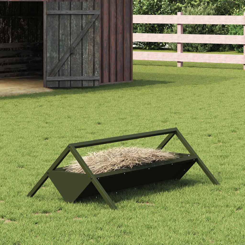 vidaXL Koryto do karmienia bydła Zielony oliwkowy 111 x 76 x 38 cm