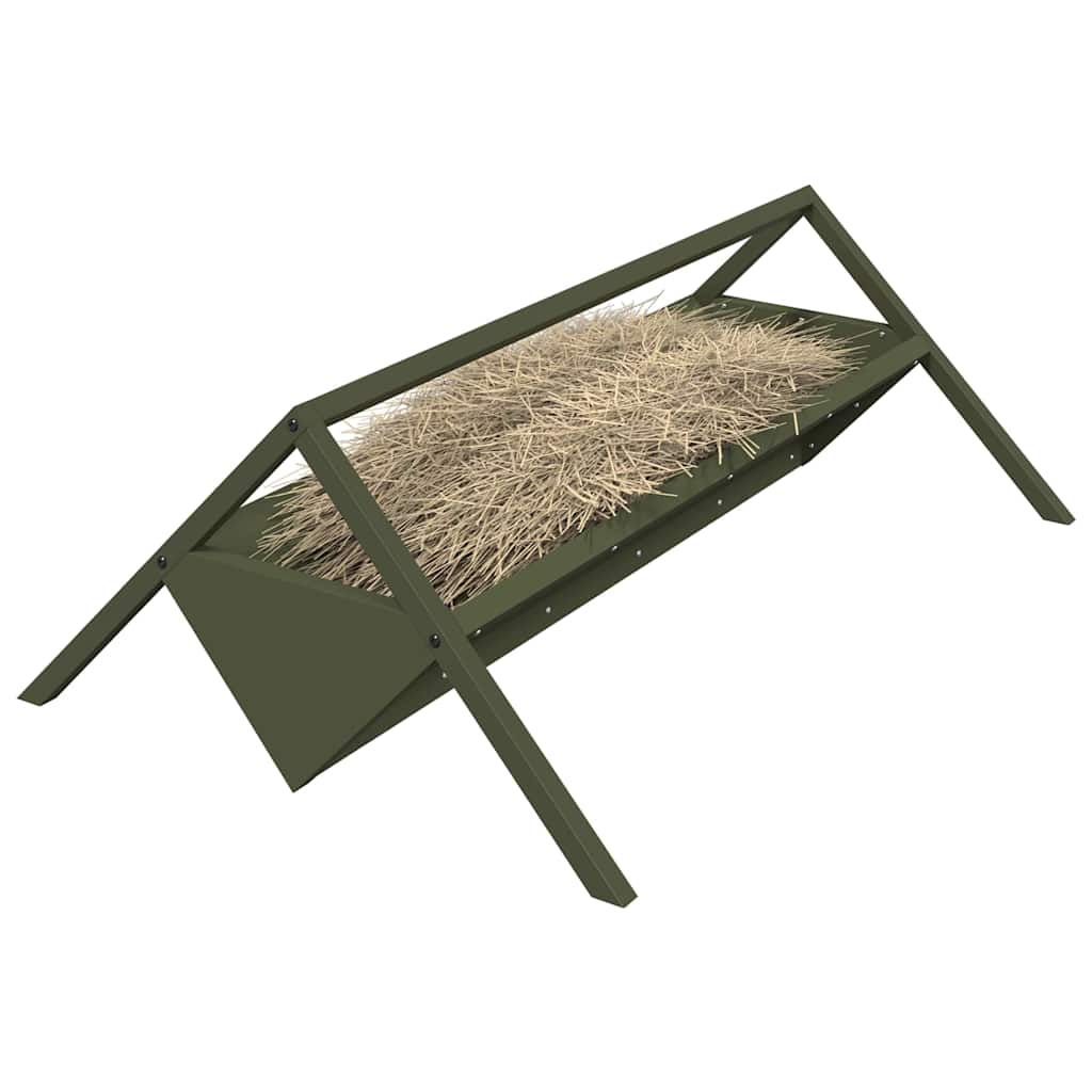 vidaXL Koryto do karmienia bydła Zielony oliwkowy 111 x 76 x 38 cm