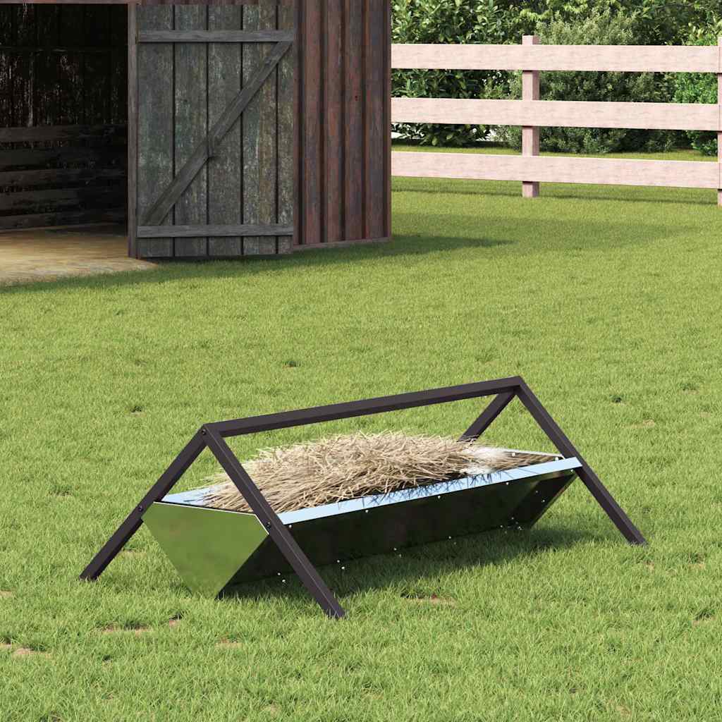 vidaXL Koryto do karmienia bydła Srebrny 111 x 76 x 38 cm