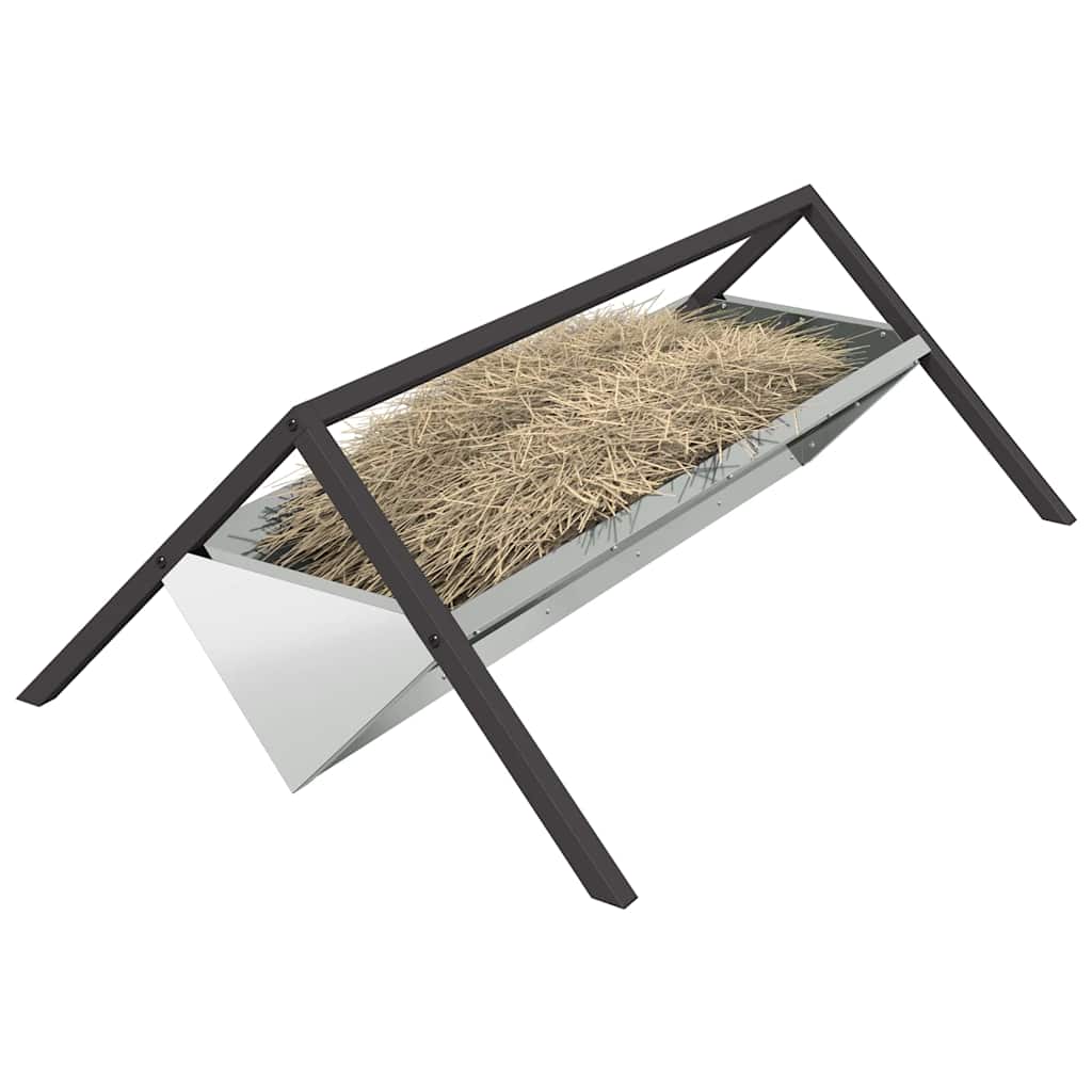 vidaXL Koryto do karmienia bydła Srebrny 111 x 76 x 38 cm