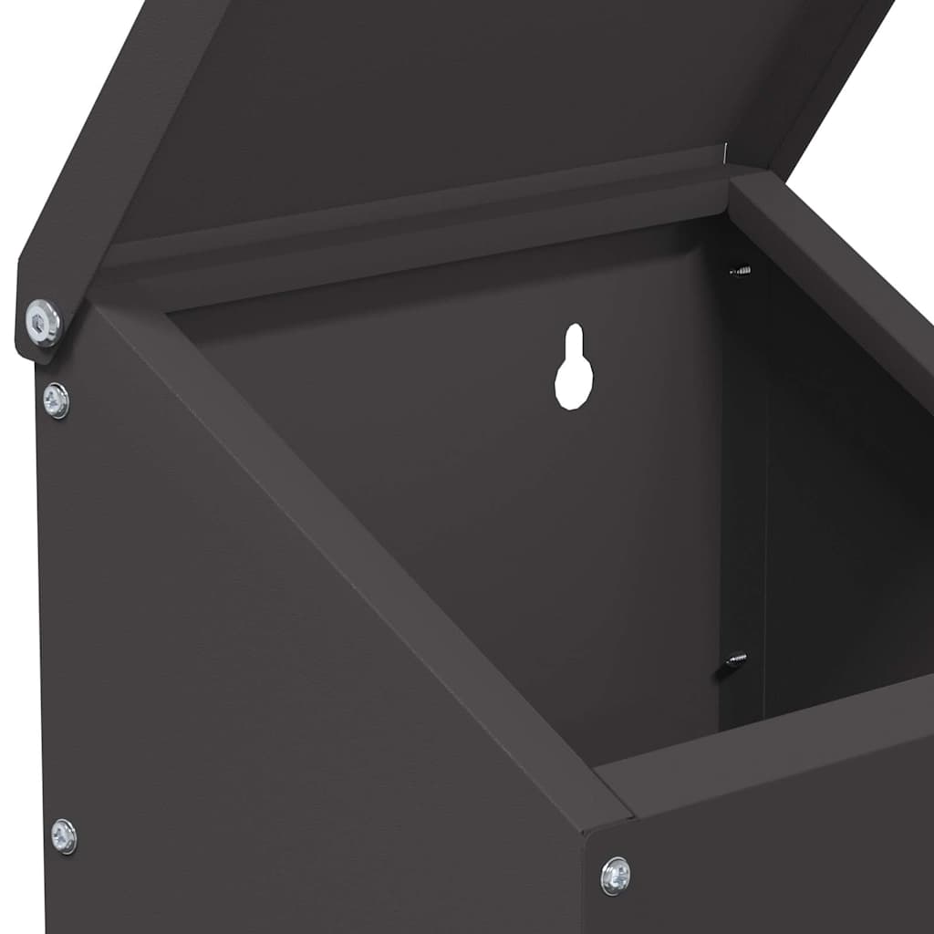 vidaXL Karmnik dla kur Czarny 21 x 16 x 33 cm Stal zimnowalcowana