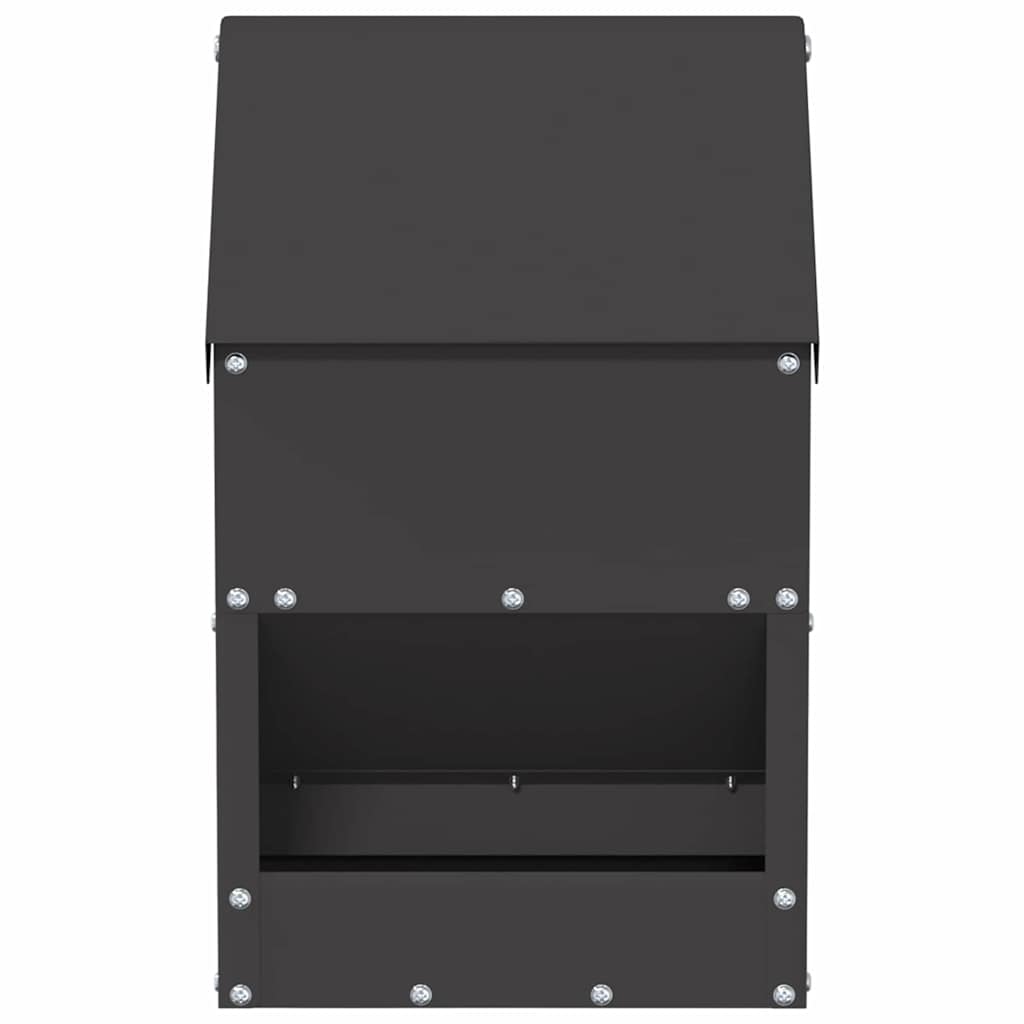 vidaXL Karmnik dla kur Czarny 21 x 16 x 33 cm Stal zimnowalcowana