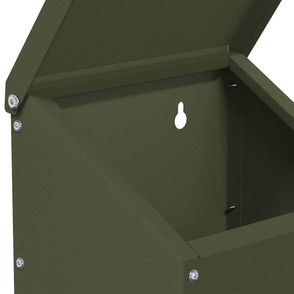 vidaXL Karmnik dla kur Zielony oliwkowy 21 x 16 x 33 cm