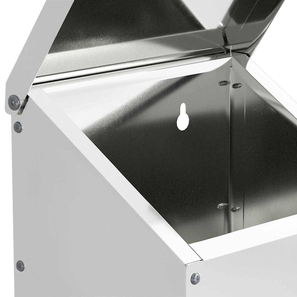 vidaXL Karmnik dla kur Srebrny 21 x 16 x 33 cm Stal Galwanizowana
