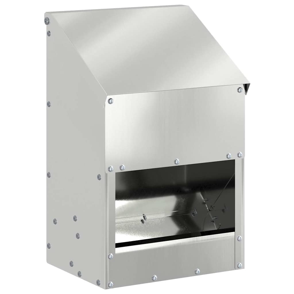 vidaXL Karmnik dla kur Srebrny 21 x 16 x 33 cm Stal Galwanizowana