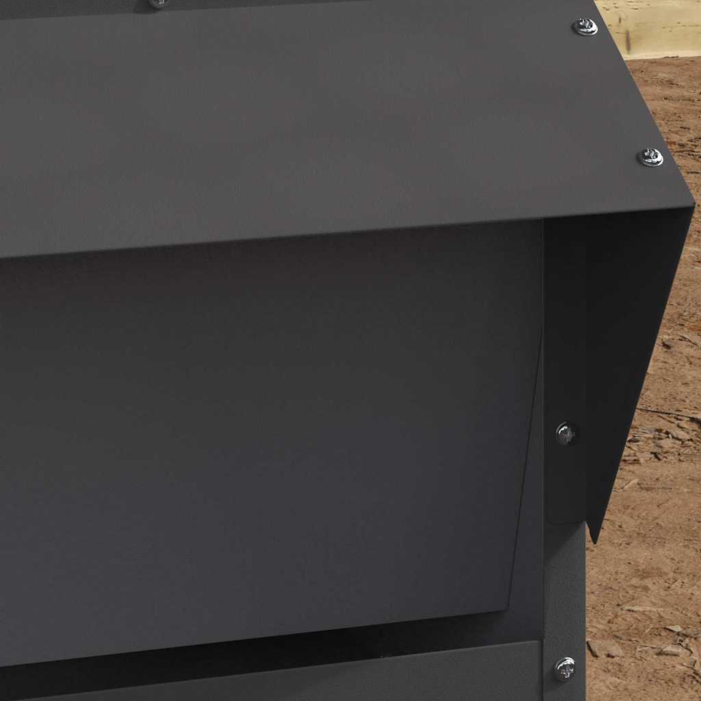 vidaXL Karmnik dla kur Czarny 40,5 x 45 x 41 cm Stal zimnowalcowana