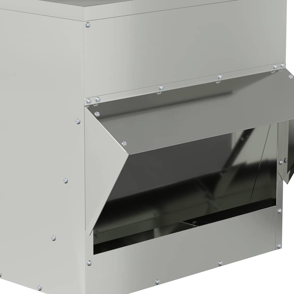 vidaXL Karmnik dla kur Srebrny 40,5 x 45 x 41 cm Stal Galwanizowana