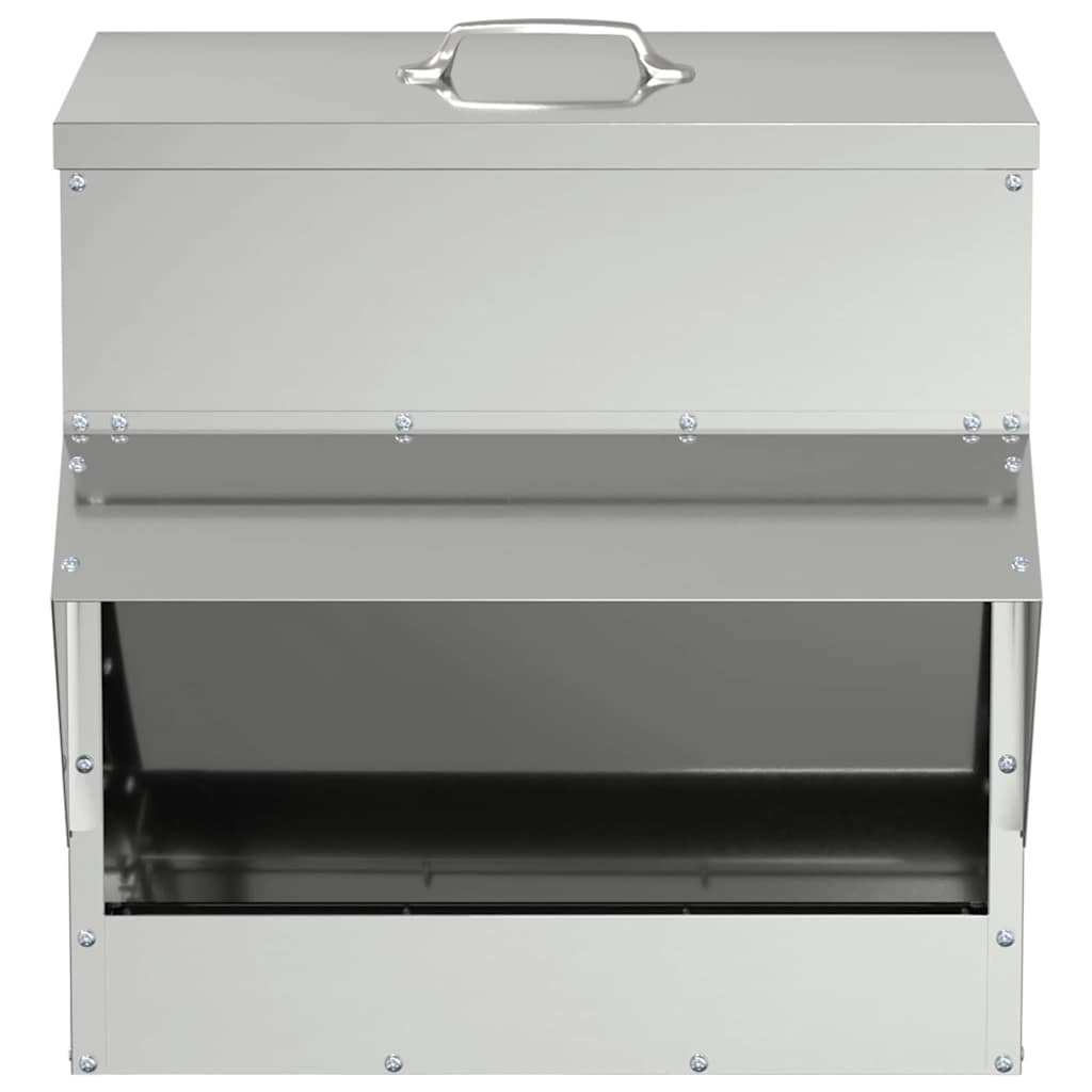 vidaXL Karmnik dla kur Srebrny 40,5 x 45 x 41 cm Stal Galwanizowana
