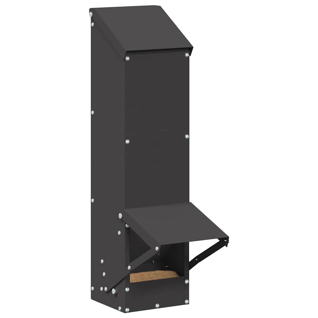 vidaXL Karmnik dla kur Czarny 13 x 12 x 51 cm Stal zimnowalcowana