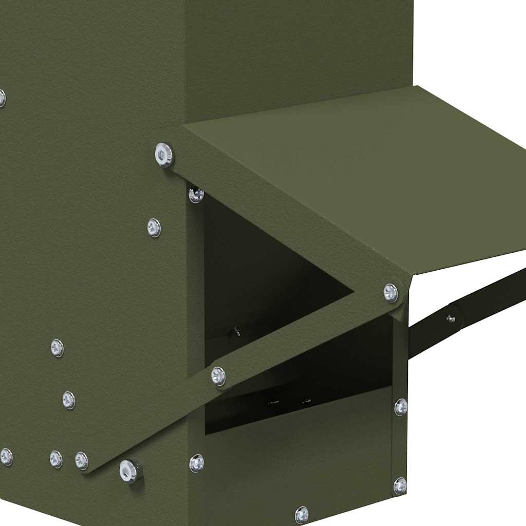 vidaXL Karmnik dla kur Zielony oliwkowy 13 x 12 x 51 cm