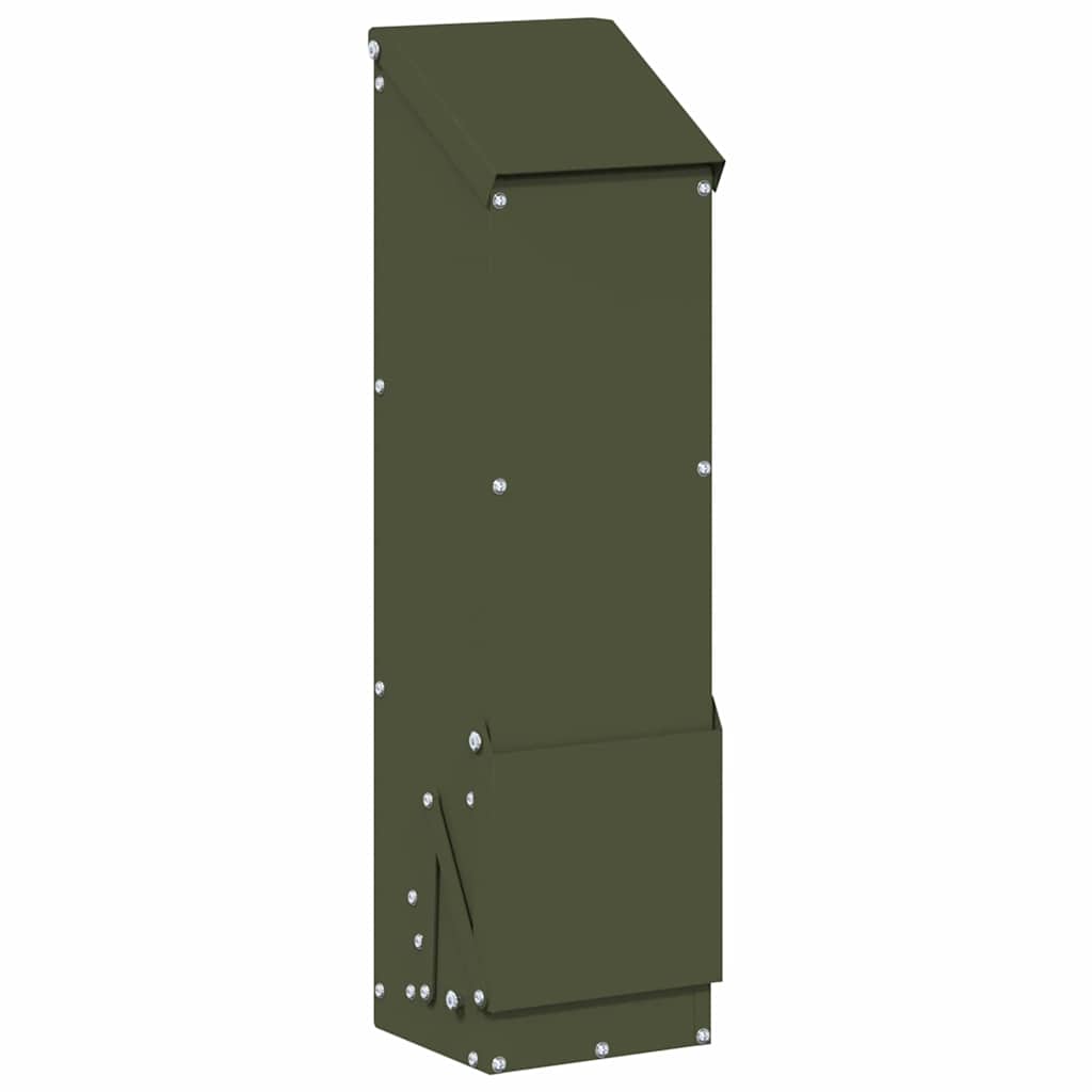 vidaXL Karmnik dla kur Zielony oliwkowy 13 x 12 x 51 cm