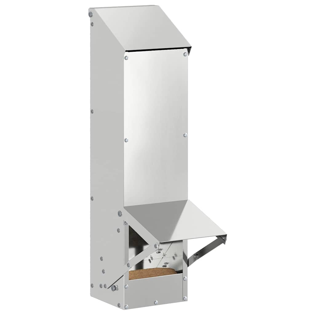 vidaXL Karmnik dla kur Srebrny 13 x 12 x 51 cm Stal Galwanizowana