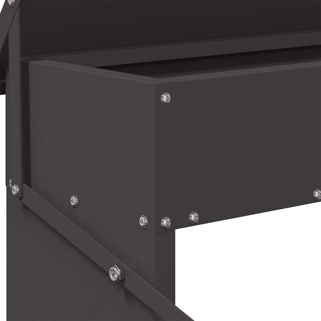 vidaXL Karmnik na pedały dla kur Czarny 48,5 x 39,5 x 19 cm