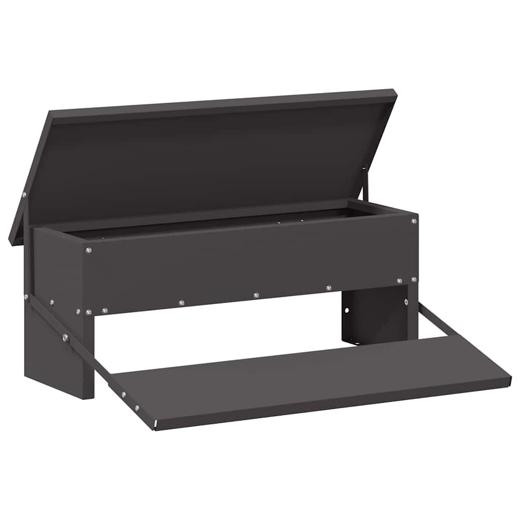 vidaXL Karmnik na pedały dla kur Czarny 48,5 x 39,5 x 19 cm