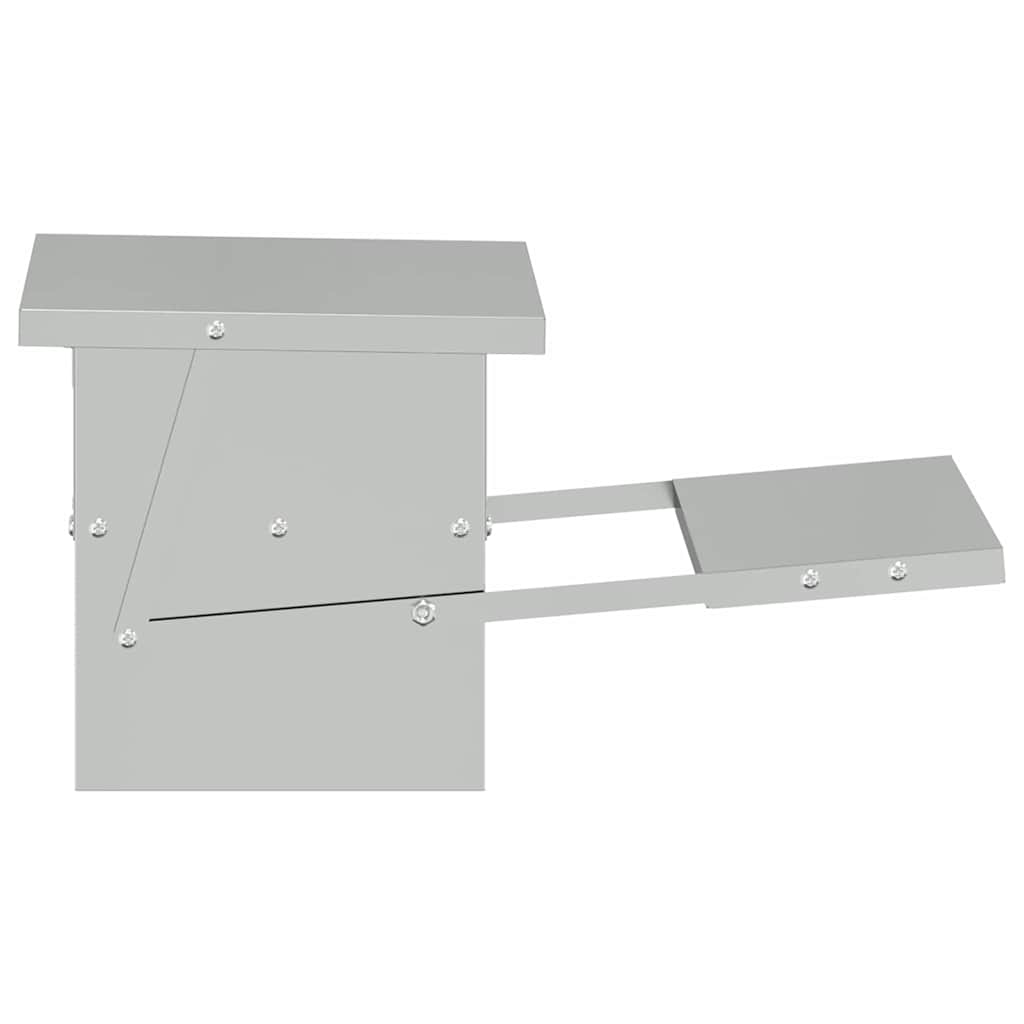 vidaXL Karmnik na pedały dla kur Srebrny 48,5 x 39,5 x 19 cm