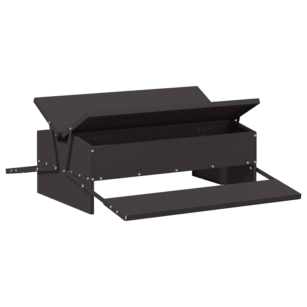 vidaXL Karmnik na pedały dla kur Czarny 75 x 53 x 20,5 cm