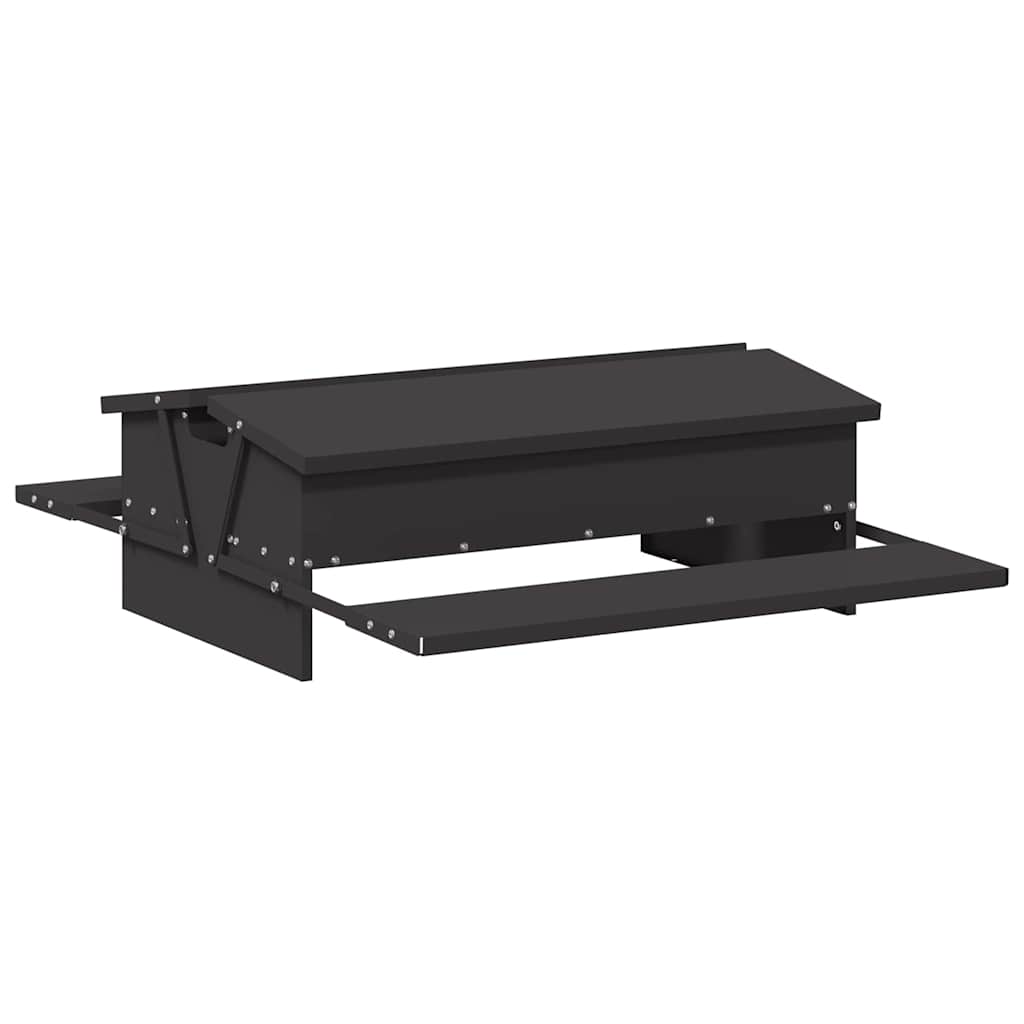 vidaXL Karmnik na pedały dla kur Czarny 75 x 53 x 20,5 cm