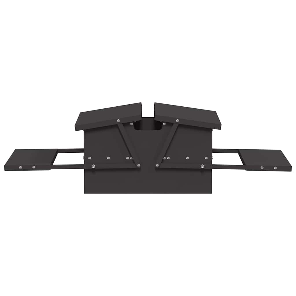 vidaXL Karmnik na pedały dla kur Czarny 75 x 53 x 20,5 cm