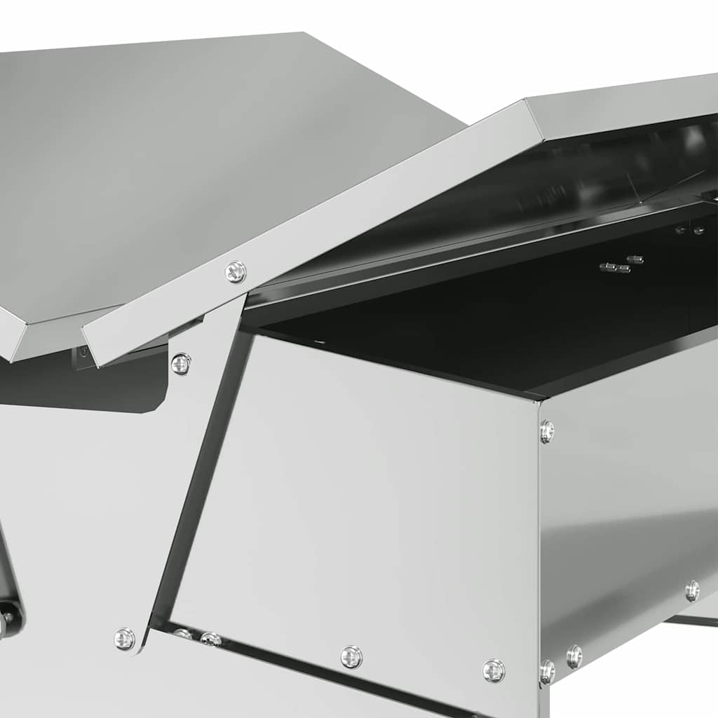 vidaXL Karmnik na pedały dla kur Srebrny 75 x 53 x 20,5 cm