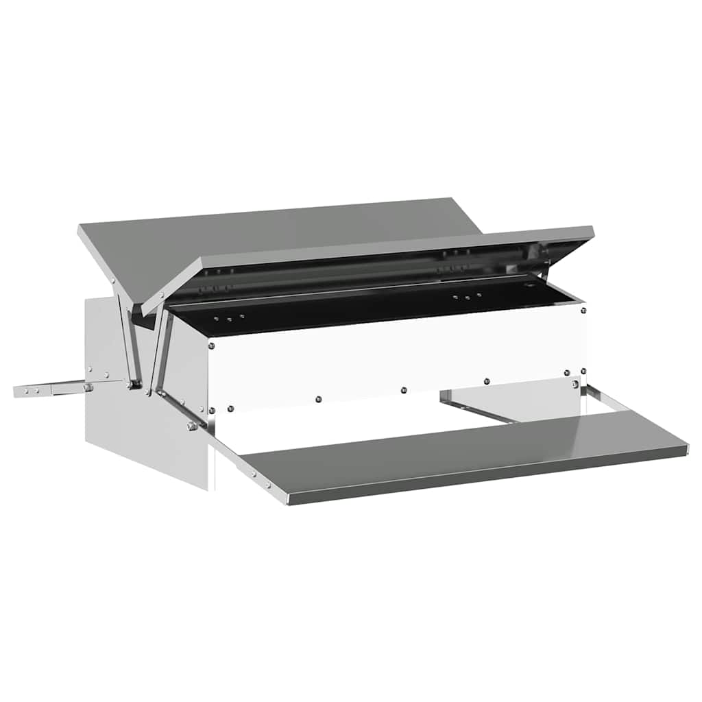vidaXL Karmnik na pedały dla kur Srebrny 75 x 53 x 20,5 cm