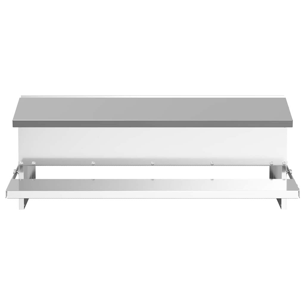 vidaXL Karmnik na pedały dla kur Srebrny 75 x 53 x 20,5 cm