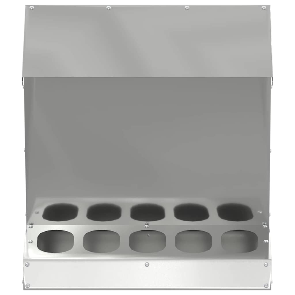 vidaXL Karmnik dla kur Srebrny 40 x 40 x 45 cm Stal Galwanizowana