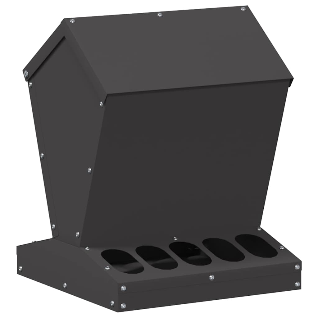 vidaXL Karmnik dla kur Czarny 30 x 30 x 39 cm Stal zimnowalcowana
