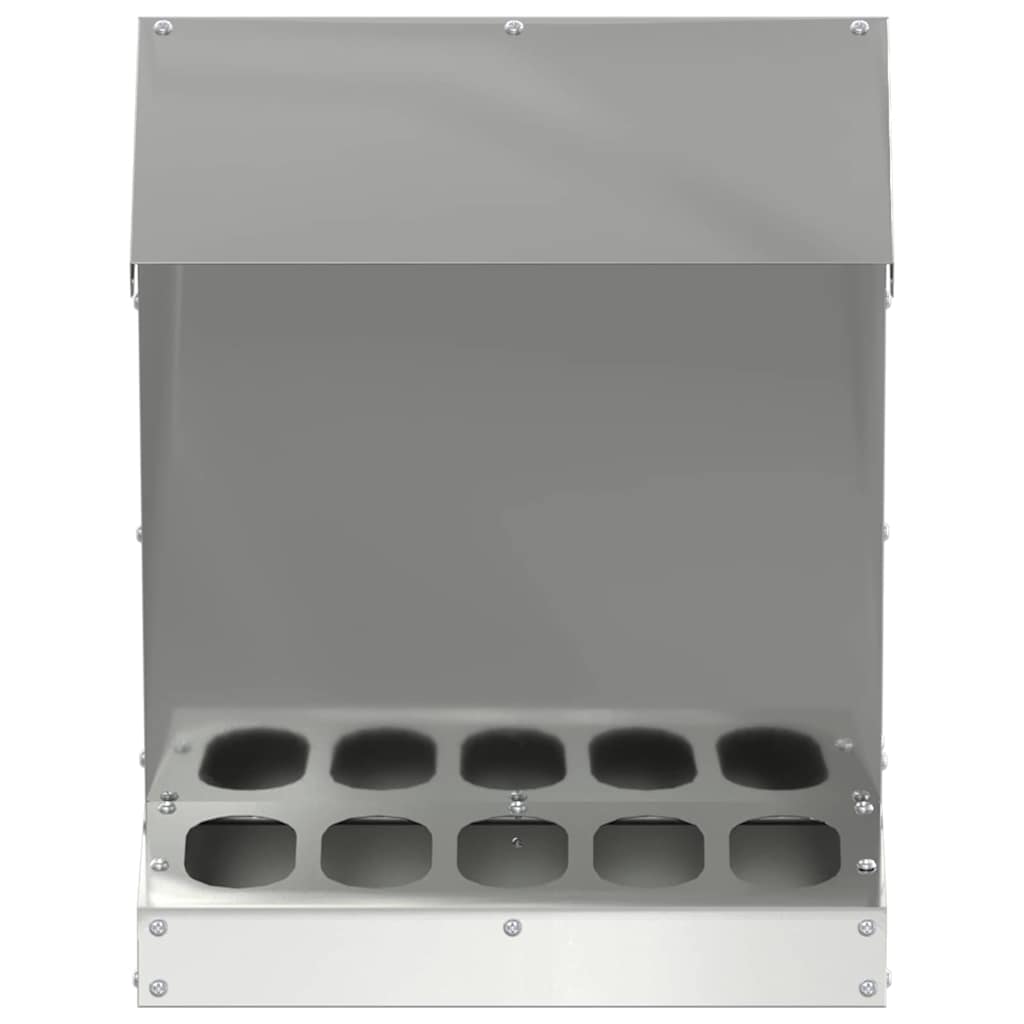 vidaXL Karmnik dla kur Srebrny 30 x 30 x 39 cm Stal Galwanizowana