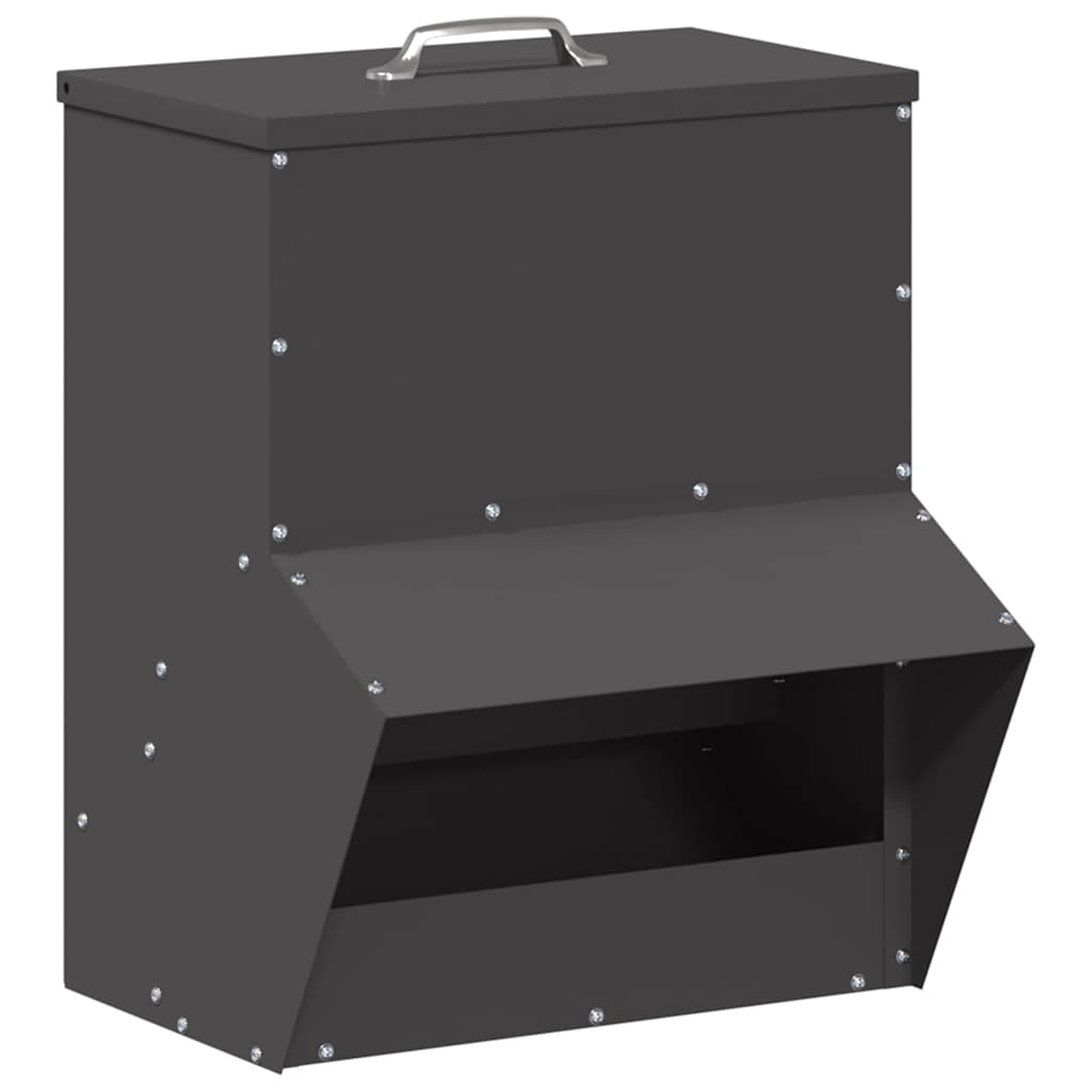 vidaXL Karmnik dla kur Czarny 20 x 25 x 35 cm Stal zimnowalcowana