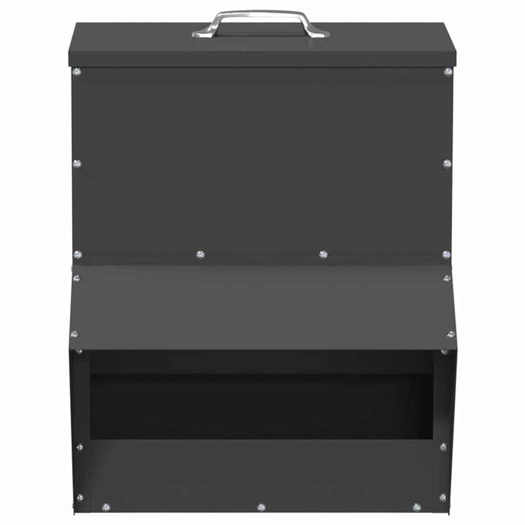 vidaXL Karmnik dla kur Czarny 20 x 25 x 35 cm Stal zimnowalcowana