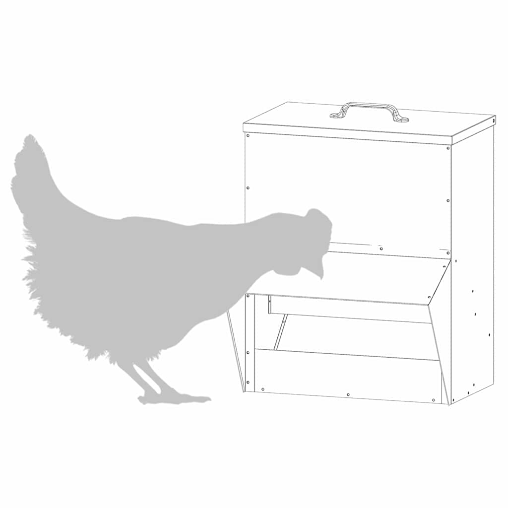 vidaXL Karmnik dla kur Czarny 20 x 25 x 35 cm Stal zimnowalcowana