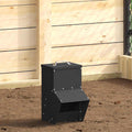 vidaXL Karmnik dla kur Czarny 20 x 25 x 35 cm Stal zimnowalcowana