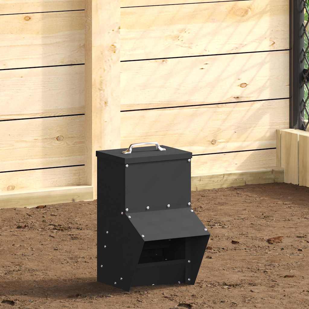 vidaXL Karmnik dla kur Czarny 20 x 25 x 35 cm Stal zimnowalcowana