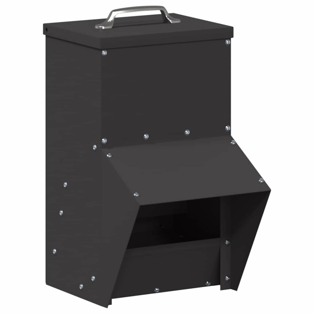 vidaXL Karmnik dla kur Czarny 20 x 25 x 35 cm Stal zimnowalcowana