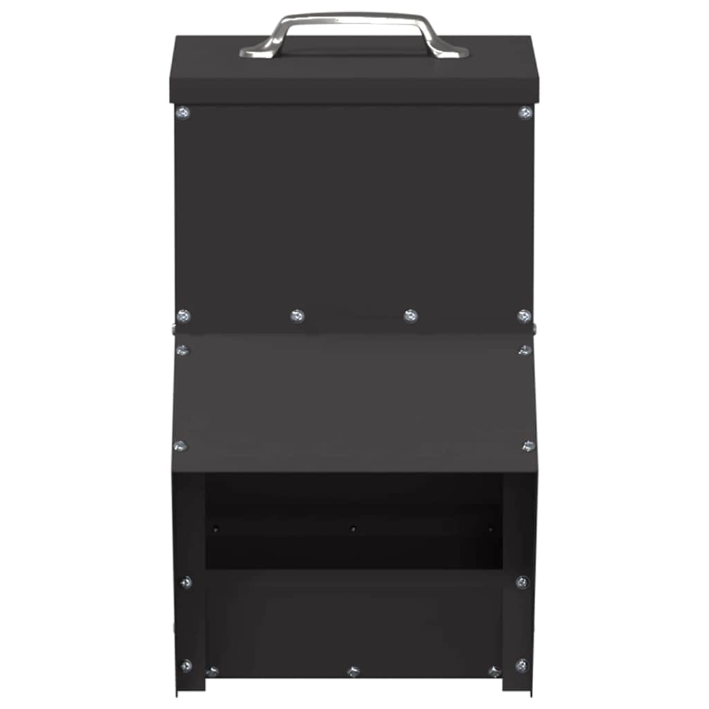 vidaXL Karmnik dla kur Czarny 20 x 25 x 35 cm Stal zimnowalcowana