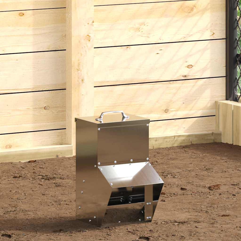 vidaXL Karmnik dla kur Srebrny 20 x 25 x 35 cm Stal Galwanizowana