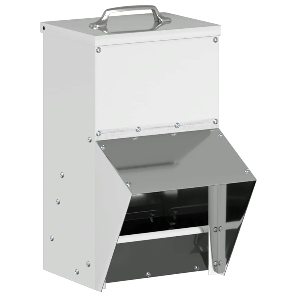 vidaXL Karmnik dla kur Srebrny 20 x 25 x 35 cm Stal Galwanizowana