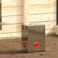 vidaXL Karmnik dla kur 2 srebrny 32,5 x 20,5 x 43 cm 25 kg
