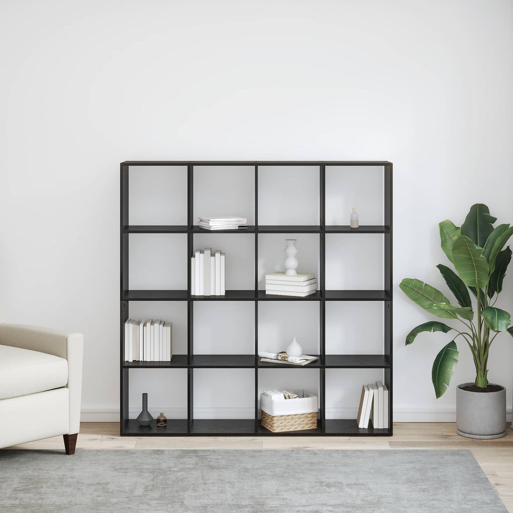 vidaXL Szafka na książki Czarny Dąb 137,5 x 29 x 137,5 cm