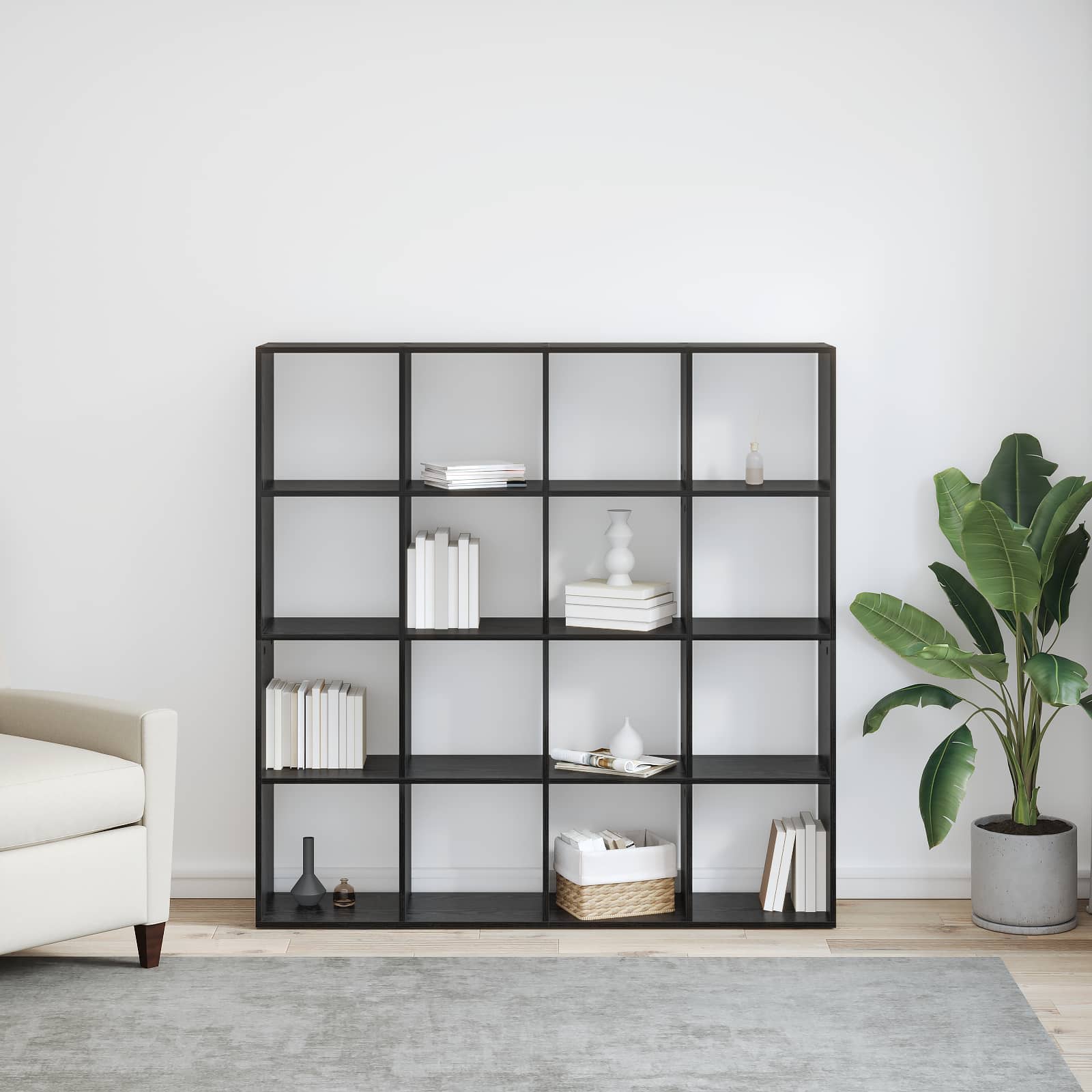 vidaXL Szafka na książki Czarny Dąb 137,5 x 29 x 137,5 cm