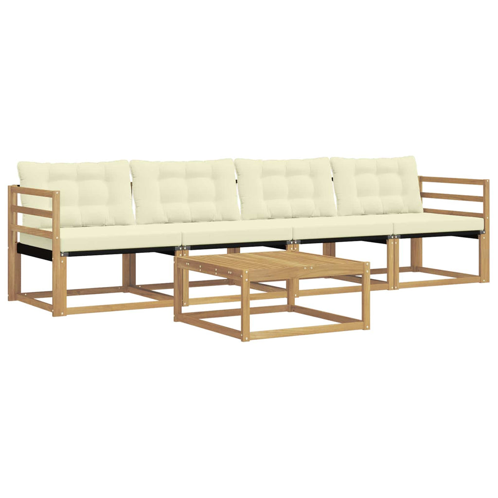 vidaXL Zestaw sof na zewnątrz 5 pcs Biały i kremowy 79 x 79 x 37 cm