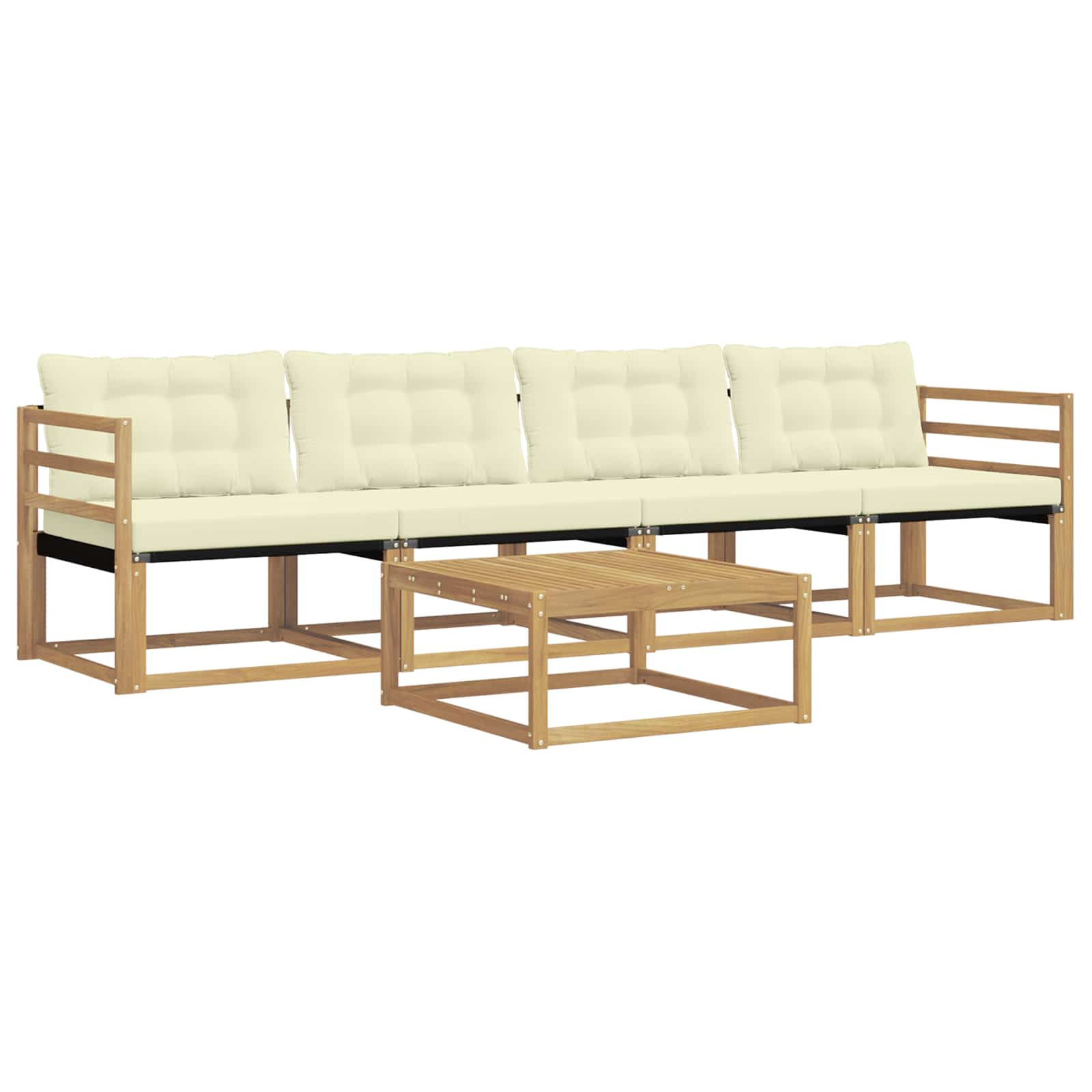 vidaXL Zestaw sof na zewnątrz 5 pcs Biały i kremowy 79 x 79 x 37 cm