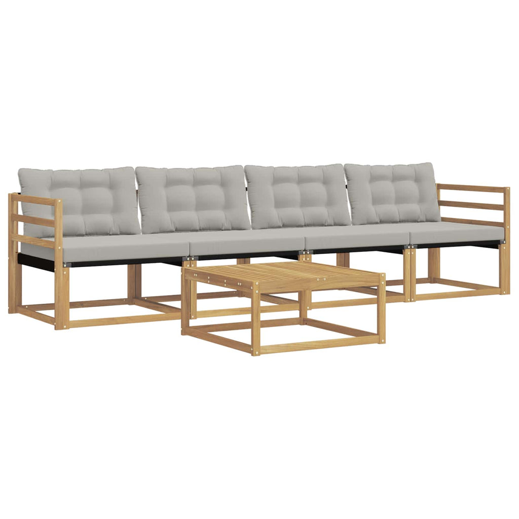 vidaXL Zestaw sof na zewnątrz 5 pcs Biały i jasnoszary 79 x 79 x 37 cm