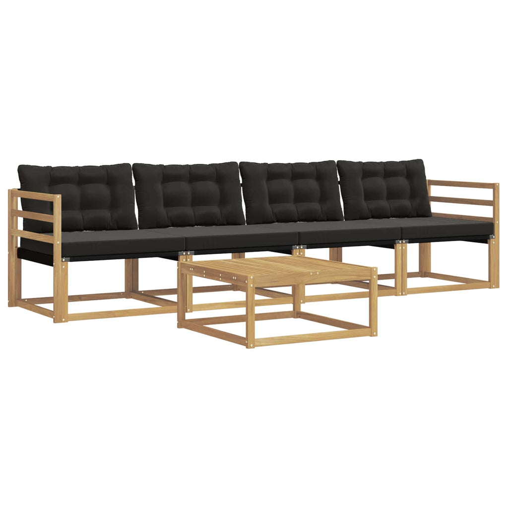vidaXL Zestaw sof na zewnątrz 5 pcs biały i czarny 79 x 79 x 37 cm