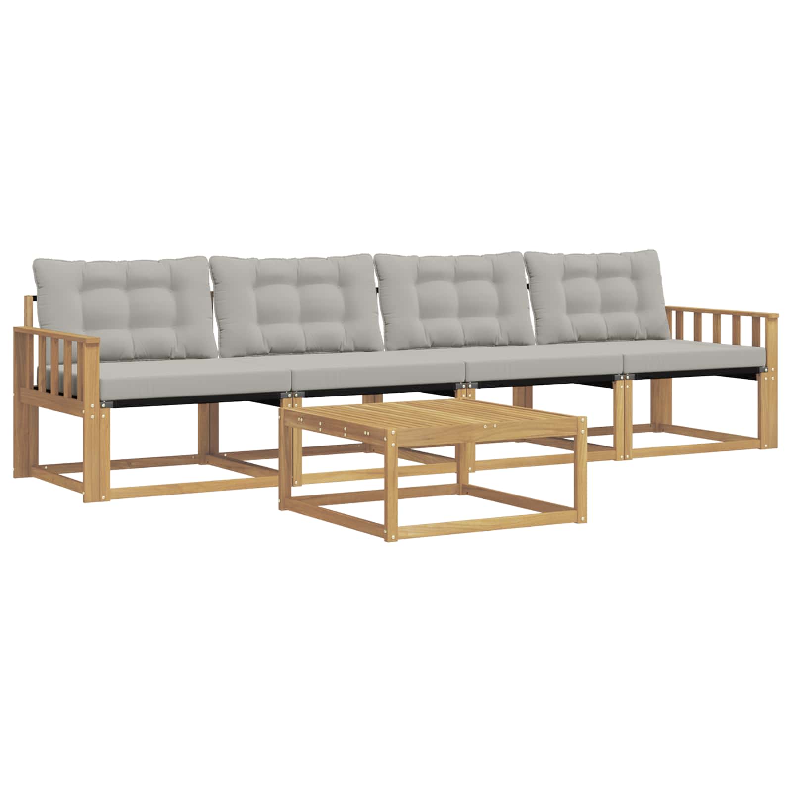 vidaXL Zestaw sof na zewnątrz 5 pcs Biały i jasnoszary 79 x 79 x 37 cm
