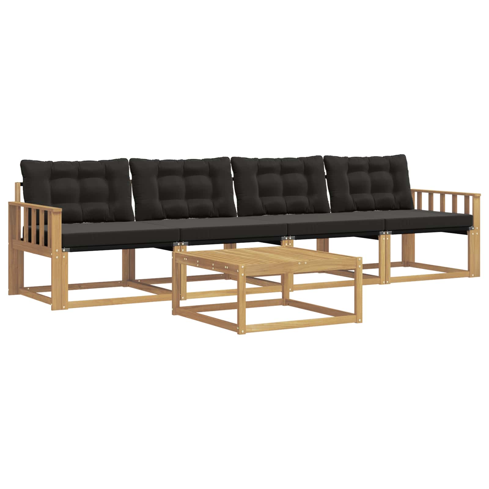 vidaXL Zestaw sof na zewnątrz 5 pcs biały i czarny 79 x 79 x 37 cm