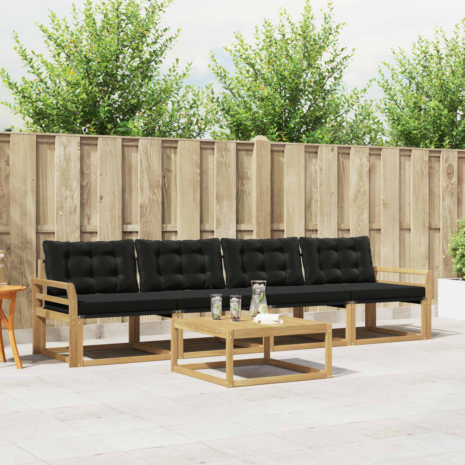 vidaXL Zestaw sof na zewnątrz 5 pcs biały i czarny 79 x 79 x 37 cm