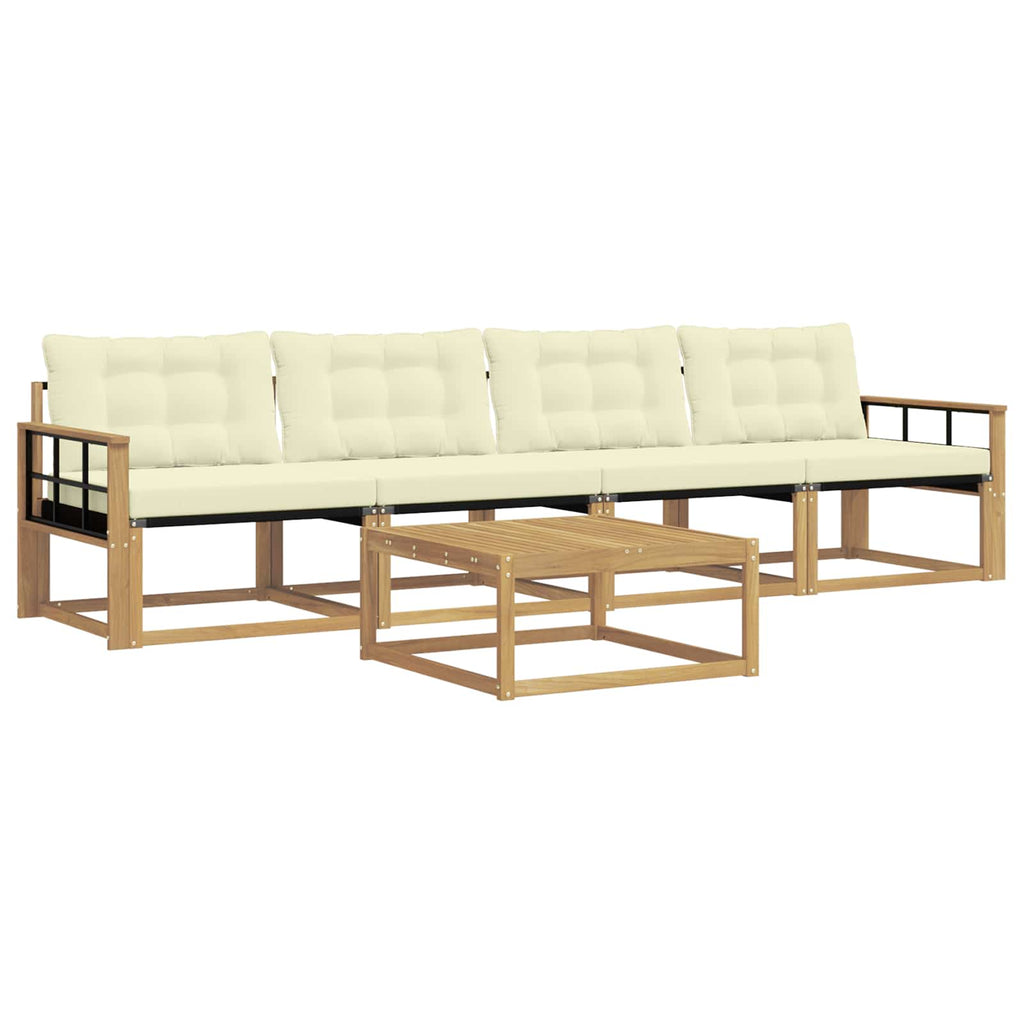 vidaXL Zestaw sof na zewnątrz 5 pcs Biały i kremowy 79 x 79 x 37 cm
