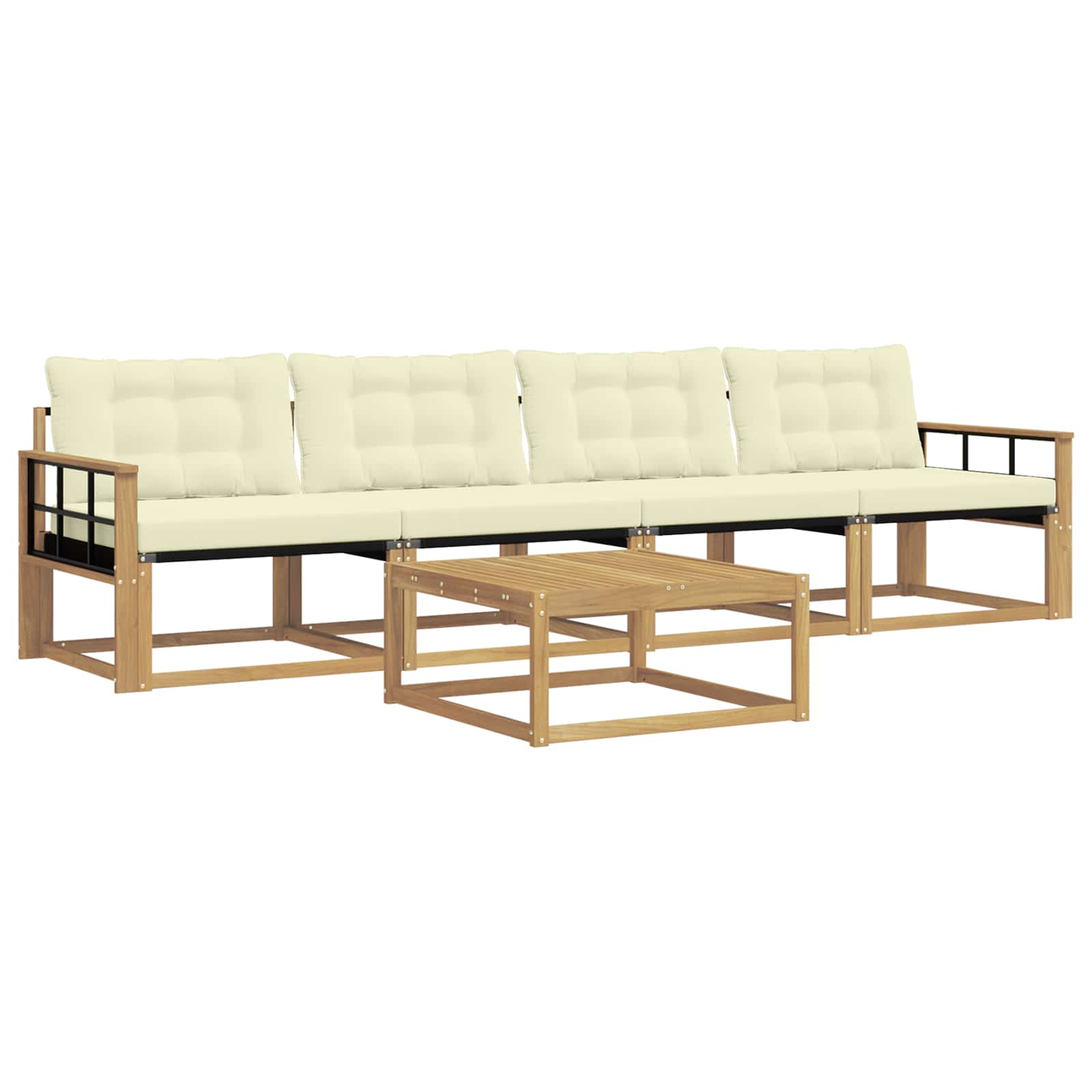 vidaXL Zestaw sof na zewnątrz 5 pcs Biały i kremowy 79 x 79 x 37 cm