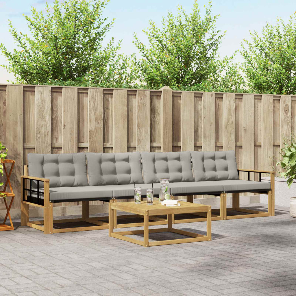 vidaXL Zestaw sof na zewnątrz 5 pcs Biały i jasnoszary 79 x 79 x 37 cm
